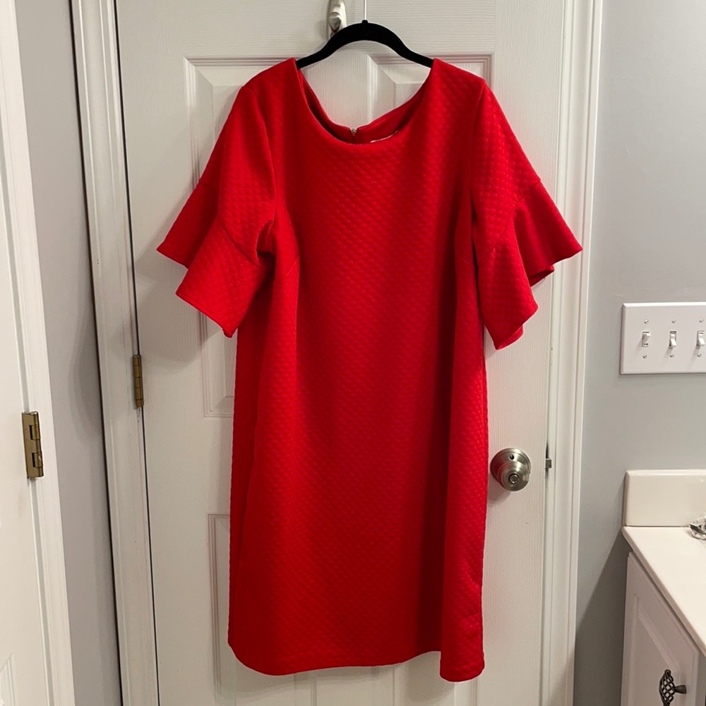 Plus size flutter sleeve dress